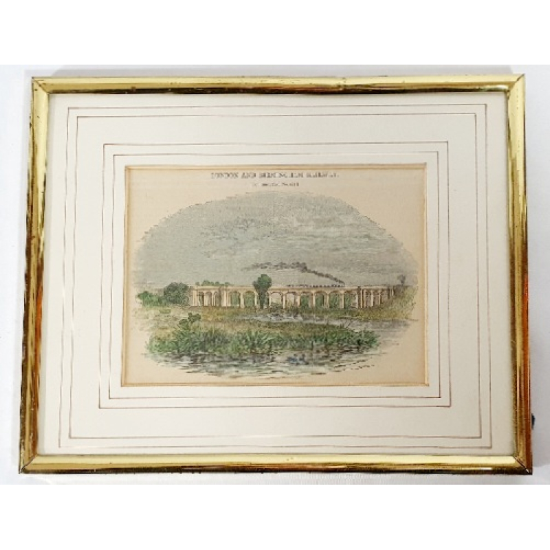 Ingekleurde gravure - London and Birmingham Railway -